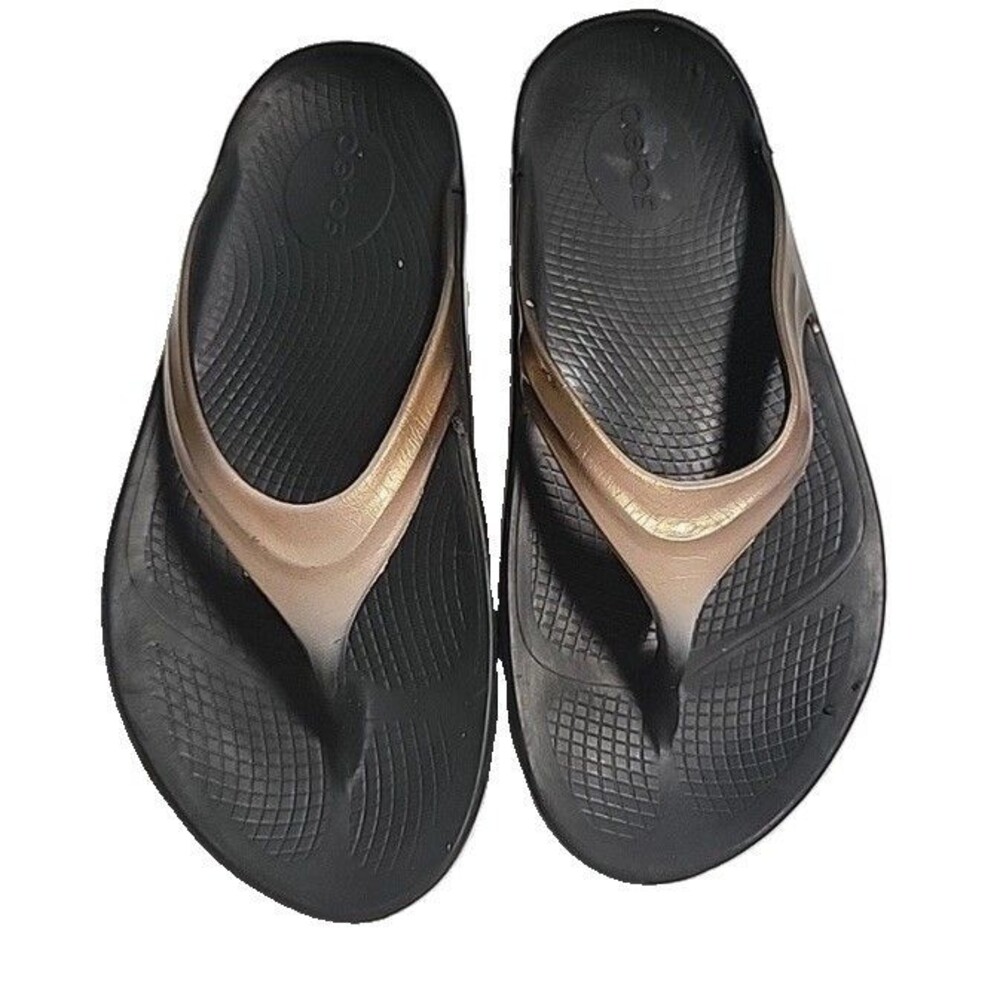 OOFOS Women's OOlala Luxe Latte Slip On Comfort Recovery Thong Sandals Size 7